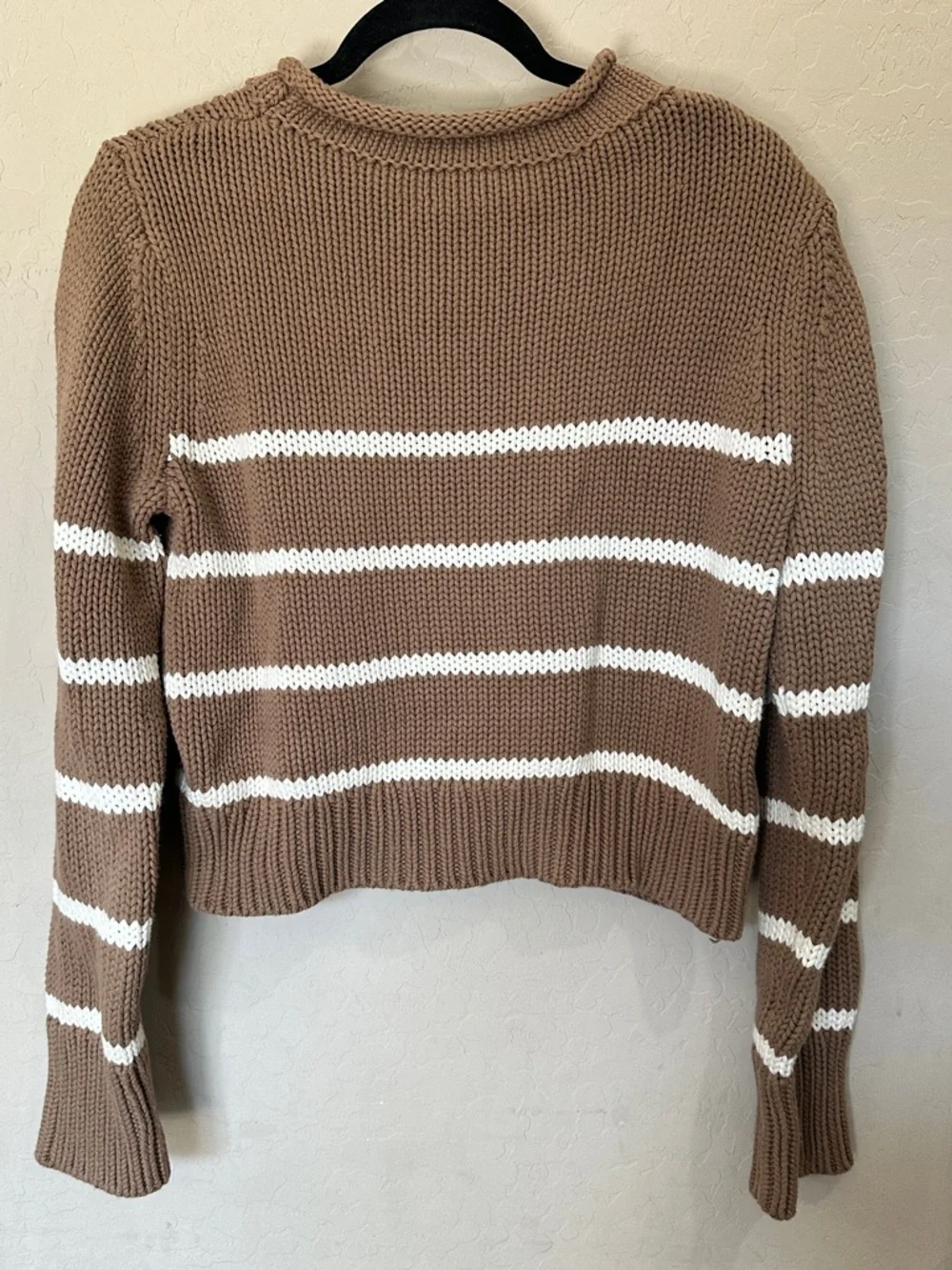 La Ligne Brown & White Striped Crewneck Sweater - Picture 7 of 7